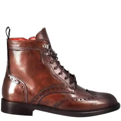 Anfibio Da Donna Con Dettagli Brogue In Pelle Colore Testa Di Moro