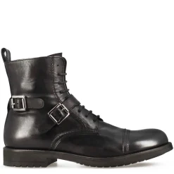 Anfibio Da Uomo In Pelle Colore Nero E Suola In Gomma