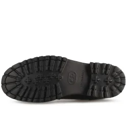 Anfibio In Pelle Colore Nero Con Allacciatura E Suola In Gomma Vibram