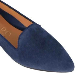 Ballerina A Punta Da Donna In Pelle Scamosciata Colore Blu