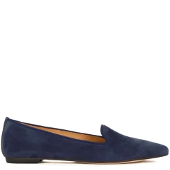 Ballerina A Punta Da Donna In Pelle Scamosciata Colore Blu