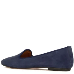 Ballerina A Punta Da Donna In Pelle Scamosciata Colore Blu