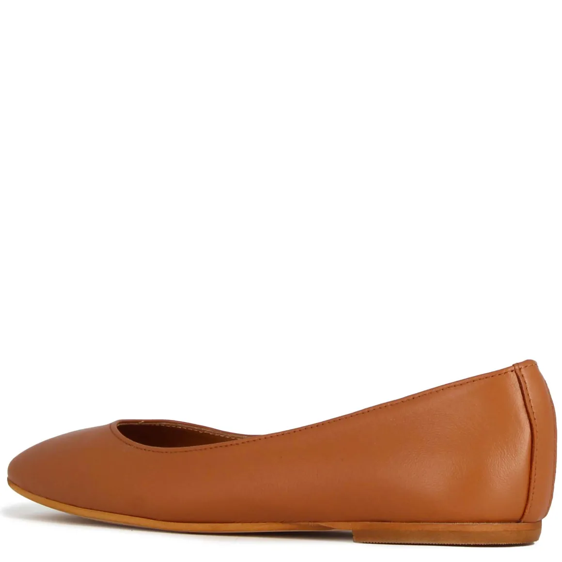 Ballerina Casual Da Donna In Pelle Liscia Colore Marrone Fatta A Mano
