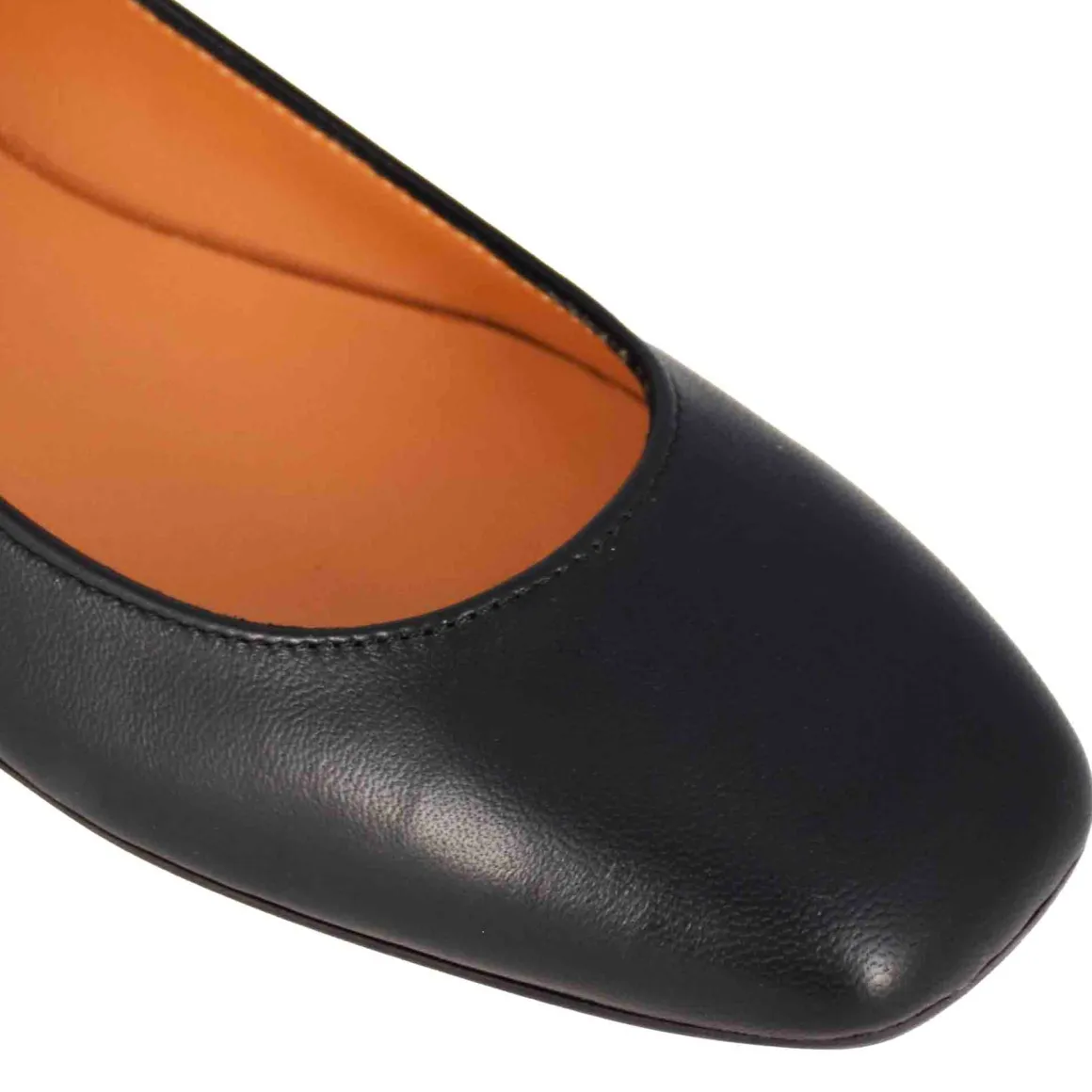 Ballerina Casual Da Donna In Pelle Liscia Colore Nero Fatta A Mano