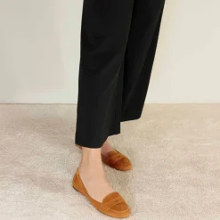 Ballerina Classica Da Donna In Pelle Scamosciata Colore Marrone
