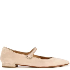 Ballerina Mary Jane Da Donna In Pelle Scamosciata Con Cinturino Colore Rosa
