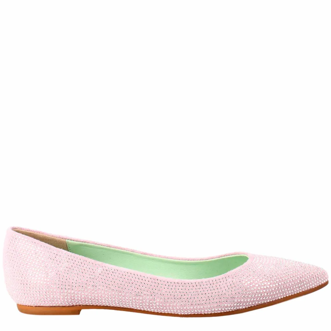 Ballerine Da Donna Color Lilla In Pelle Scamosciata Con Strass