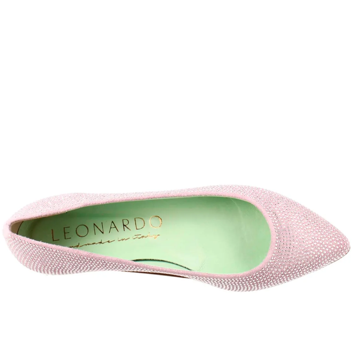 Ballerine Da Donna Color Lilla In Pelle Scamosciata Con Strass