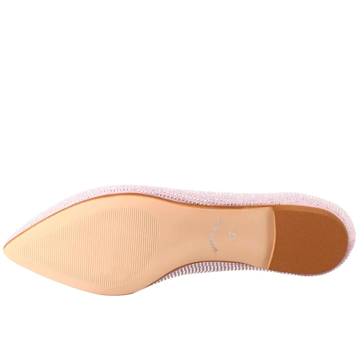 Ballerine Da Donna Color Lilla In Pelle Scamosciata Con Strass