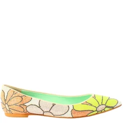 Ballerine Da Donna Marrone Chiaro In Pelle Scamosciata Con Strass