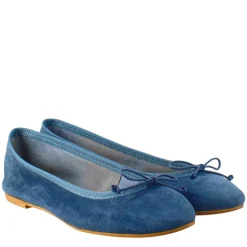 Ballerine Leggere Da Donna Color Blu In Pelle Liscia Sfoderate