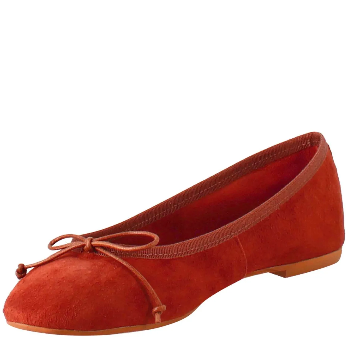 Ballerine Leggere Da Donna Color Mattone In In Camoscio Sfoderate