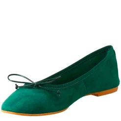 Ballerine Leggere Da Donna Color Verde In Camoscio Sfoderate