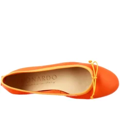 Ballerine Leggere Da Donna Color Arancio In Pelle Liscia