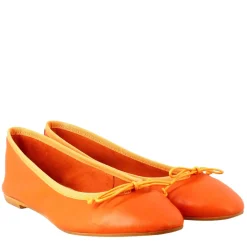 Ballerine Leggere Da Donna Color Arancio In Pelle Liscia