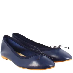 Ballerine Leggere Da Donna Color Blu In Pelle Liscia