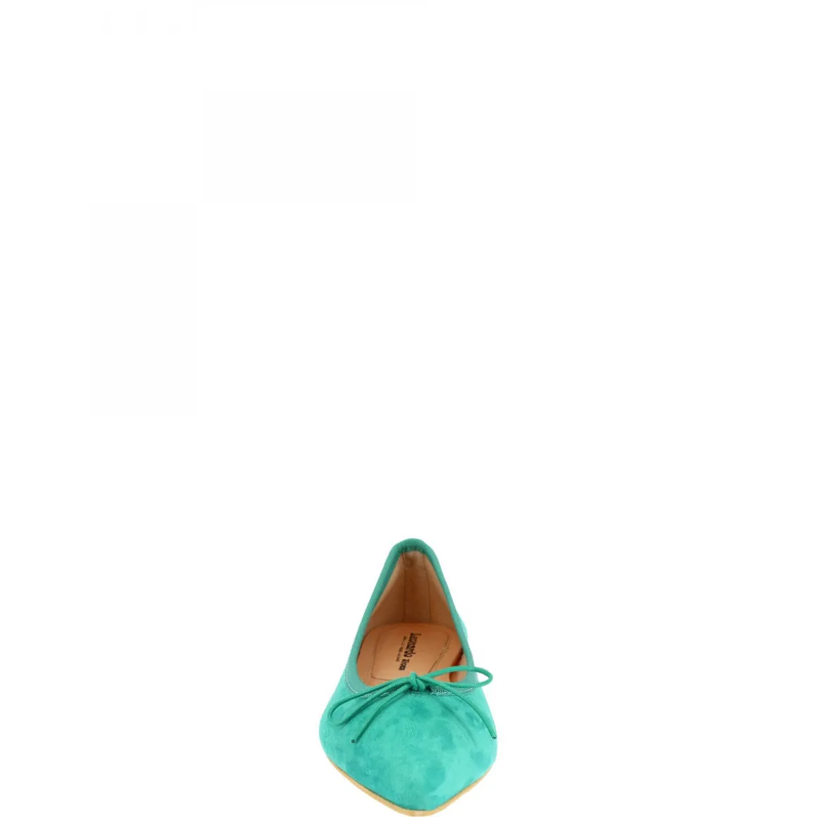 Ballerine Slip-on A Punta Da Donna Fatte A Mano In Pelle Di Camoscio Turchese