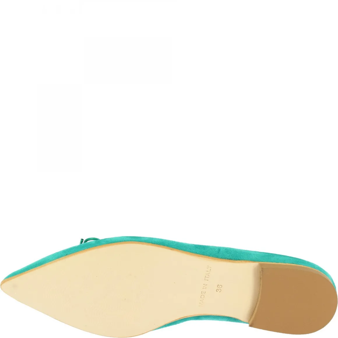 Ballerine Slip-on A Punta Da Donna Fatte A Mano In Pelle Di Camoscio Turchese