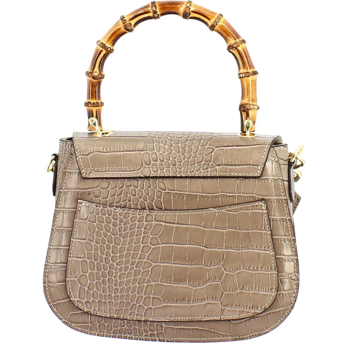 Borsa A Mano Artigianale Da Donna In Pelle Beige Con Tracolla Rimovibile