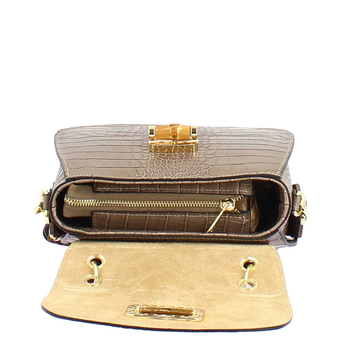 Borsa A Mano Artigianale Da Donna In Pelle Beige Con Tracolla Rimovibile