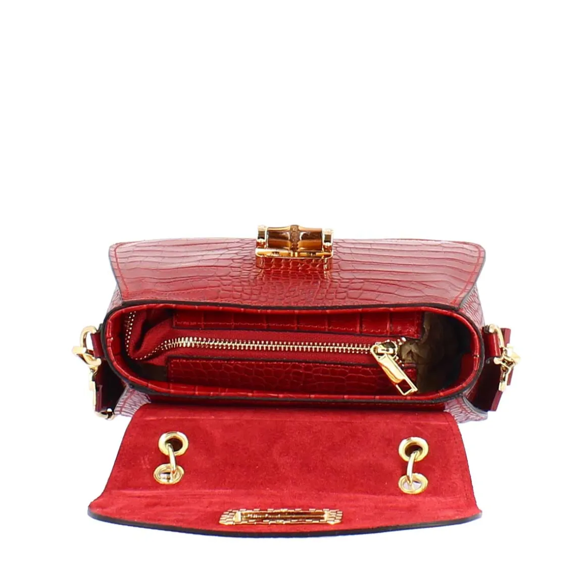 Borsa A Mano Artigianale Da Donna In Pelle Bordeaux Con Tracolla Rimovibile