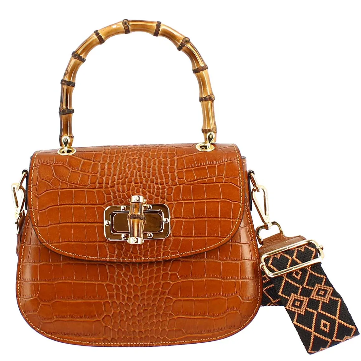 Borsa A Mano Artigianale Da Donna In Pelle Marrone Con Tracolla Rimovibile