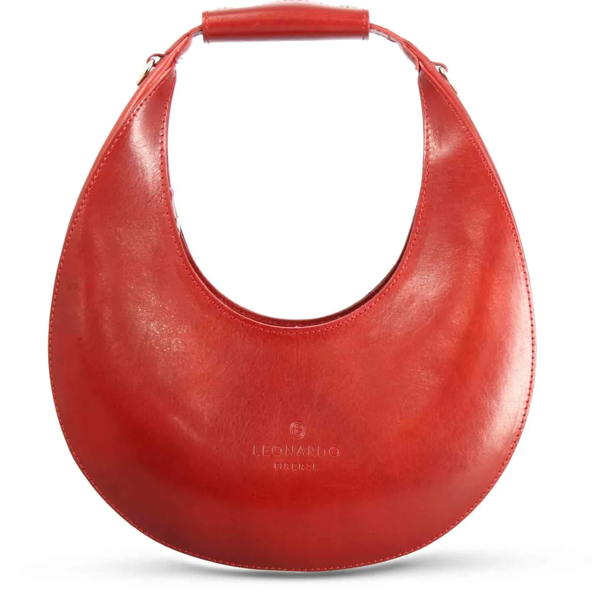 Borsa A Spalla Olimpia Da Donna In Pelle Colore Rosso