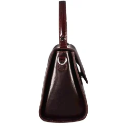 Borsa Lucrezia Bauletto Da Donna Classica In Pelle Liscia Colore Marrone Scuro