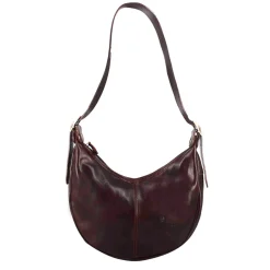 Borsa Shopper City Da Donna Classica In Pelle Liscia Colore Marrone Scuro