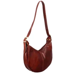 Borsa Shopper City Da Donna Classica In Pelle Liscia Colore Marrone