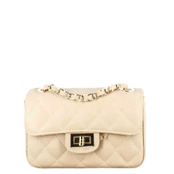 Borsetta Vanity A Tracolla In Pelle Trapuntata Colore Beige