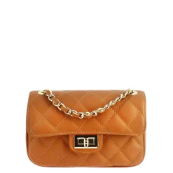 Borsetta Vanity A Tracolla In Pelle Trapuntata Colore Marrone