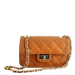 Borsetta Vanity A Tracolla In Pelle Trapuntata Colore Marrone