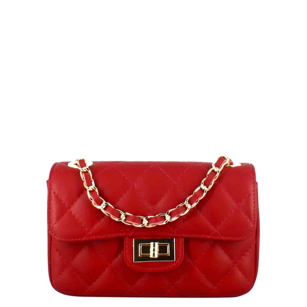 Borsetta Vanity A Tracolla In Pelle Trapuntata Colore Rosso