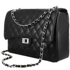 Borsetta Vanity Grande A Tracolla In Pelle Trapuntata Colore Nero