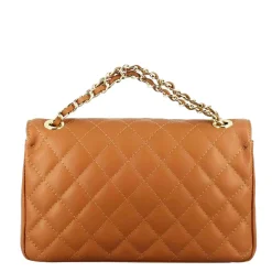 Borsetta Vanity Media A Tracolla In Pelle Trapuntata Colore Marrone