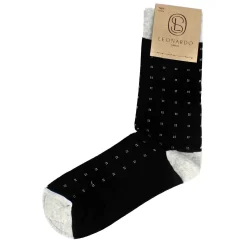 Calzini Da Uomo In Cotone Colore Nero Con Fantasia Colore Grigio