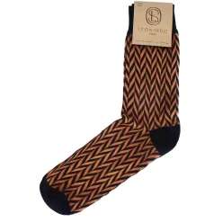 Calzini Da Uomo In Cotone Colore Marrone Con Fantasia Colore Nero