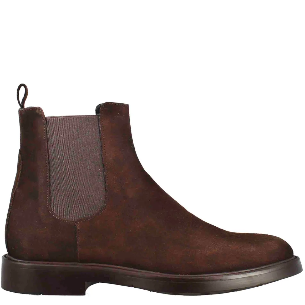 Chelsea Boot Da Uomo In Pelle Scamosciata Colore Marrone Scuro