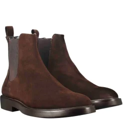 Chelsea Boot Da Uomo In Pelle Scamosciata Colore Marrone Scuro