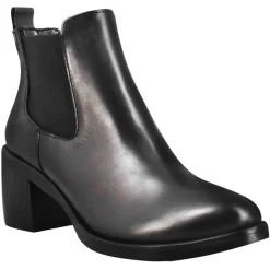 Chelsea Da Donna Liscio Con Tacco Medio In Pelle Colore Nero