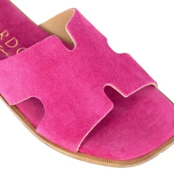 Ciabattine Da Donna In Pelle Scamosciata Colore Rosa