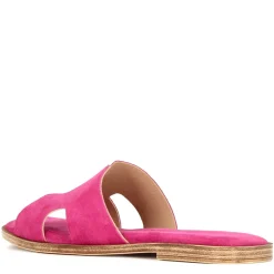 Ciabattine Da Donna In Pelle Scamosciata Colore Rosa