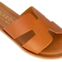 Ciabattine Da Donna In Pelle Colore Marrone Chiaro