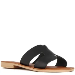 Ciabattine Da Donna In Pelle Colore Nero