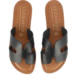 Ciabattine Da Donna In Pelle Colore Nero
