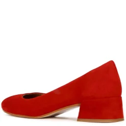 Décolleté Classica Da Donna In Pelle Scamosciata Colore Rosso