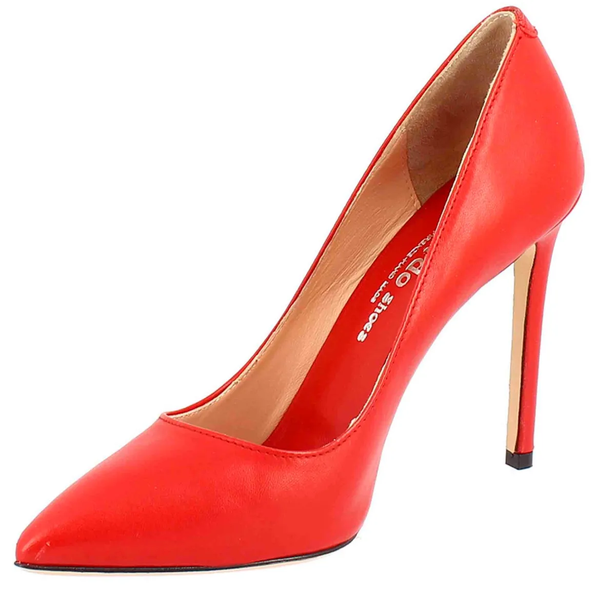 Décolleté Con Tacco Alto Eleganti Da Donna Fatte A Mano In Pelle Rossa
