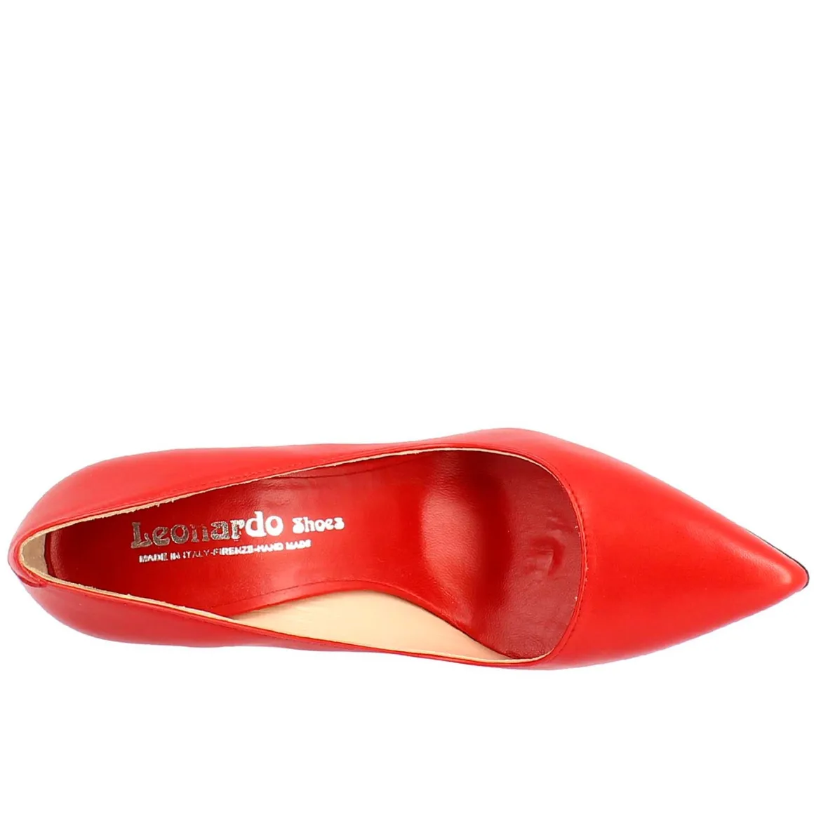 Décolleté Con Tacco Alto Eleganti Da Donna Fatte A Mano In Pelle Rossa