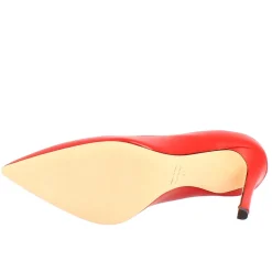 Décolleté Con Tacco Alto Eleganti Da Donna Fatte A Mano In Pelle Rossa